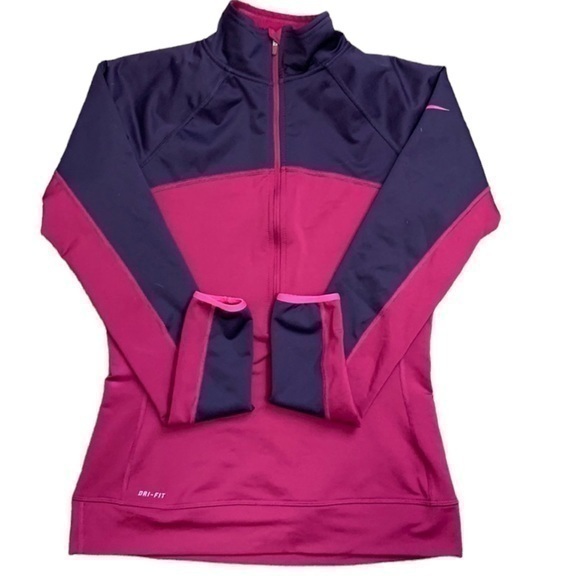 Nike Pro 1/2 Zip Up Pink‎ Purple Size Medium - Picture 1 of 9